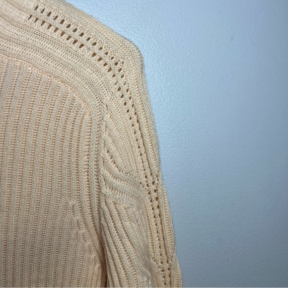 New Petite Sophisticate Womens Merino Wool Full Zip Cardigan Sz M Italian Cream - Picture 4 of 14